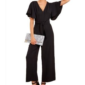 Flutter Sleeve Black Jumpsuit